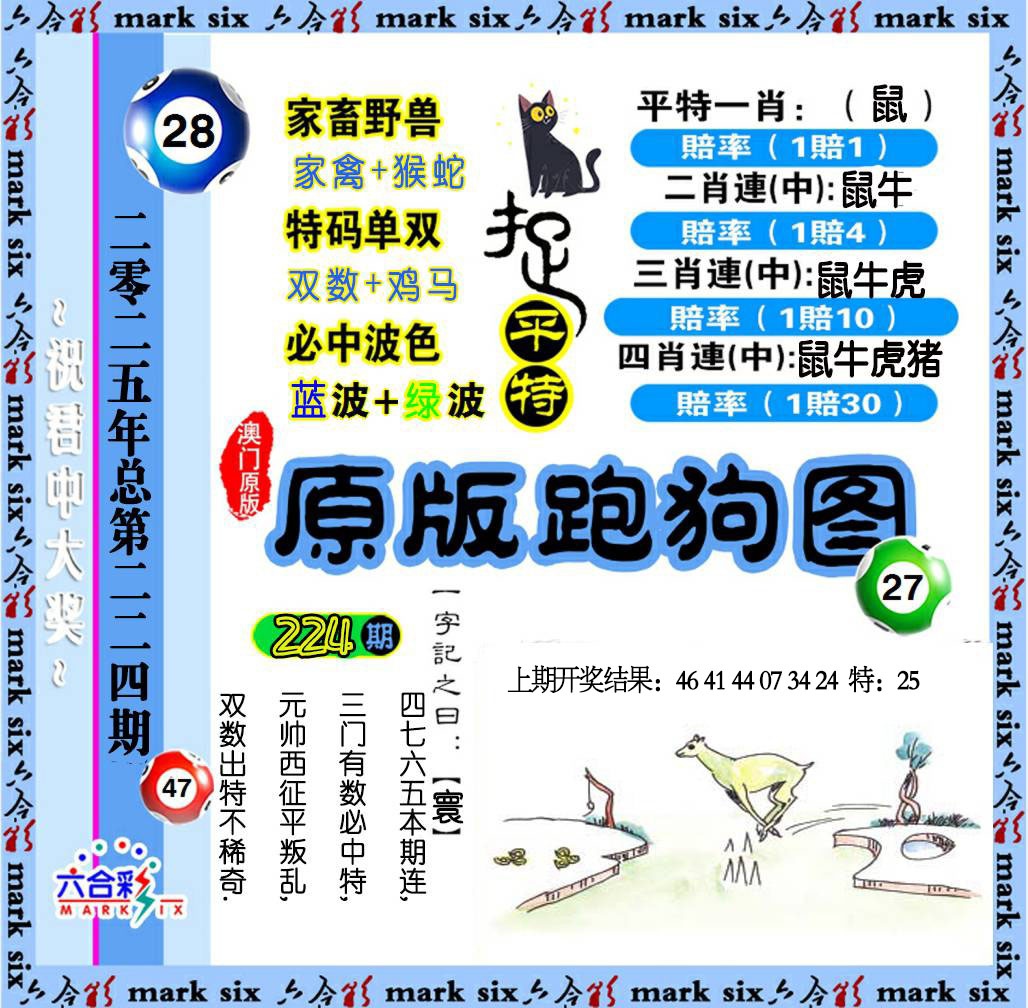 224期原版跑狗图[图]